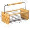 Gardenised Vintage Harvest Basket Pine Wood & Metal Mesh Wire Design Wooden Frame with Straight Handle for Fruits Vegetables Kitchen Organization Decorative Storage Home Décor & Garden Display